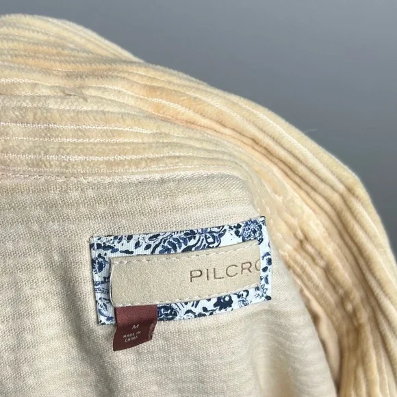 Anthropologie Pilcro Crochet Sleeve Multicolor Button Down Shacket Size M - Picture 10 of 16